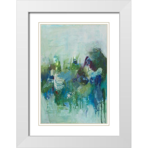 Happy Family I White Modern Wood Framed Art Print with Double Matting by Combs, Joyce