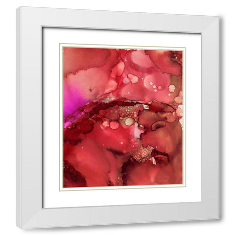 Happy Energy I White Modern Wood Framed Art Print with Double Matting by Combs, Joyce