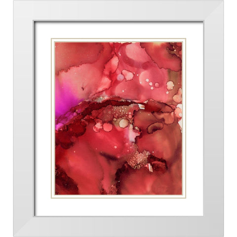 Happy Energy I White Modern Wood Framed Art Print with Double Matting by Combs, Joyce
