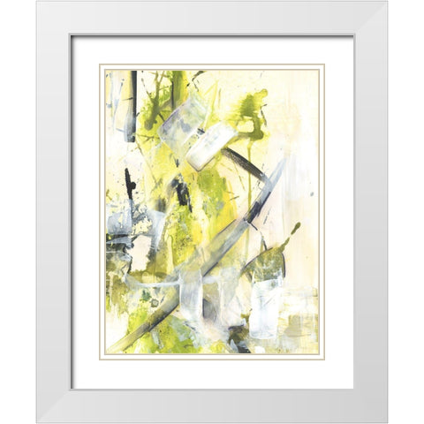 Exciting Times I White Modern Wood Framed Art Print with Double Matting by Combs, Joyce