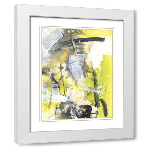 Exciting Times III White Modern Wood Framed Art Print with Double Matting by Combs, Joyce