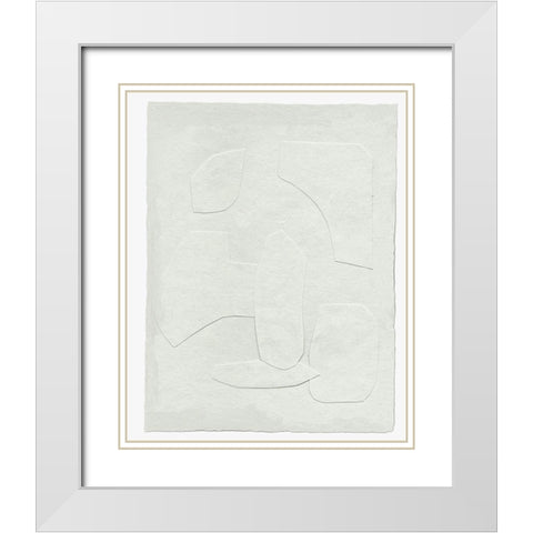 Paperwork III White Modern Wood Framed Art Print with Double Matting by Wang, Melissa