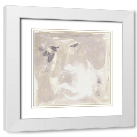 Neutral Beach Stones I White Modern Wood Framed Art Print with Double Matting by Wang, Melissa