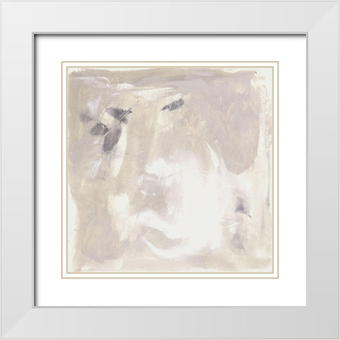 Neutral Beach Stones I White Modern Wood Framed Art Print with Double Matting by Wang, Melissa