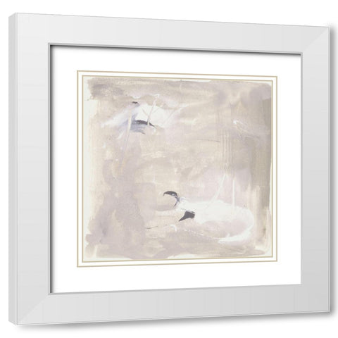 Neutral Beach Stones II White Modern Wood Framed Art Print with Double Matting by Wang, Melissa