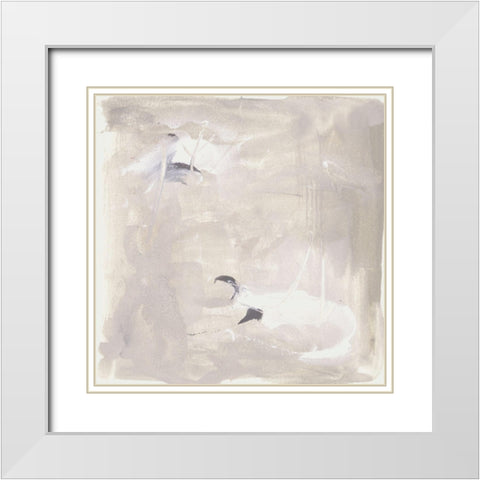 Neutral Beach Stones II White Modern Wood Framed Art Print with Double Matting by Wang, Melissa