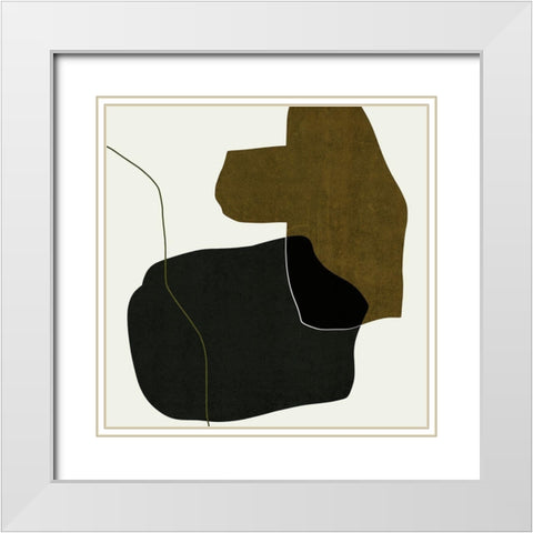 Shape Silhouettes I White Modern Wood Framed Art Print with Double Matting by Wang, Melissa