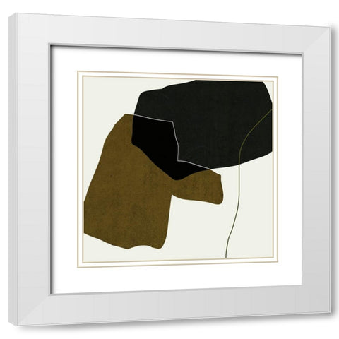 Shape Silhouettes II White Modern Wood Framed Art Print with Double Matting by Wang, Melissa