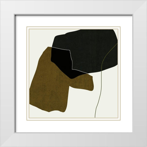 Shape Silhouettes II White Modern Wood Framed Art Print with Double Matting by Wang, Melissa