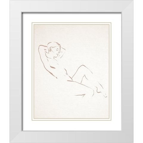 Repose II White Modern Wood Framed Art Print with Double Matting by Warren, Annie