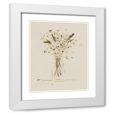 Foraged Bouquet I White Modern Wood Framed Art Print with Double Matting by Popp, Grace