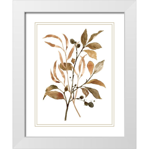 Preserved Autumn Leaves I White Modern Wood Framed Art Print with Double Matting by Barnes, Victoria