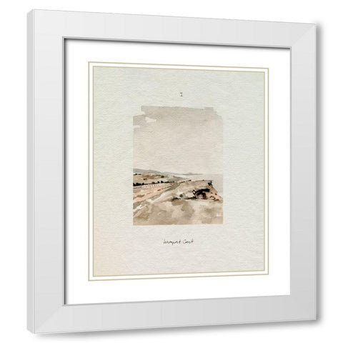 Westport Coast I White Modern Wood Framed Art Print with Double Matting by Caroline, Emma