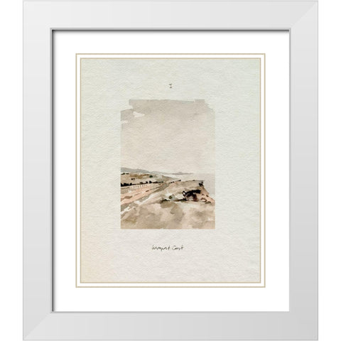 Westport Coast I White Modern Wood Framed Art Print with Double Matting by Caroline, Emma