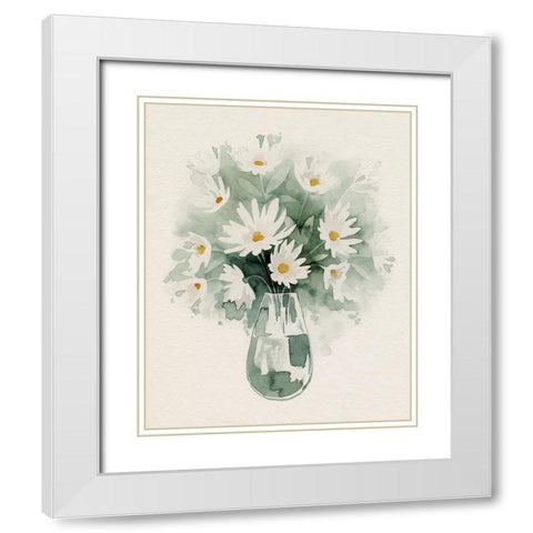 Daisy Bouquet Sketch I White Modern Wood Framed Art Print with Double Matting by Popp, Grace