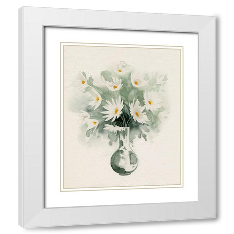 Daisy Bouquet Sketch II White Modern Wood Framed Art Print with Double Matting by Popp, Grace