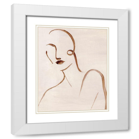 Femme Sketch I White Modern Wood Framed Art Print with Double Matting by Popp, Grace