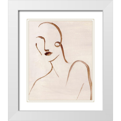 Femme Sketch I White Modern Wood Framed Art Print with Double Matting by Popp, Grace