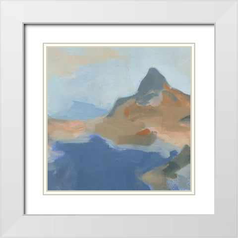 Blue Island II White Modern Wood Framed Art Print with Double Matting by Green, Jacob