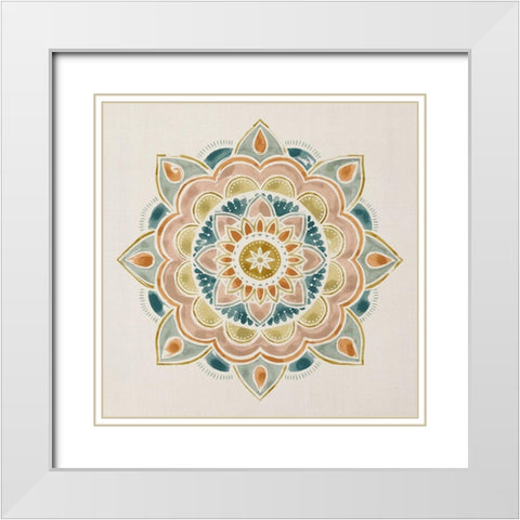 Summer Mandala I White Modern Wood Framed Art Print with Double Matting by Borges, Victoria