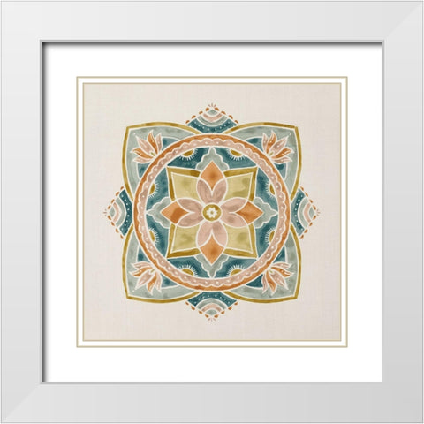 Summer Mandala II White Modern Wood Framed Art Print with Double Matting by Borges, Victoria