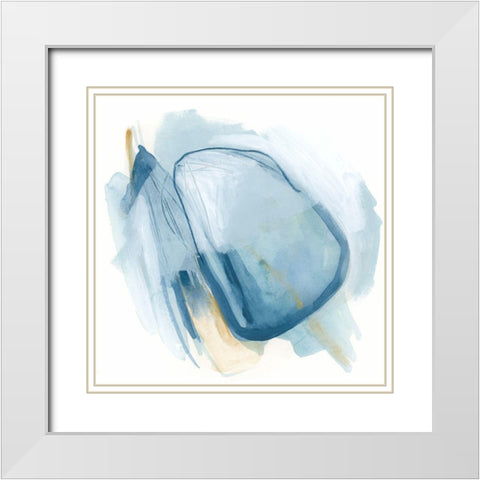 Blue Interference II White Modern Wood Framed Art Print with Double Matting by Vess, June Erica