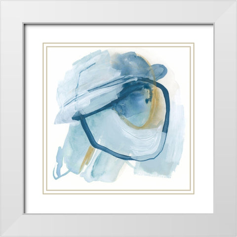 Blue Interference III White Modern Wood Framed Art Print with Double Matting by Vess, June Erica