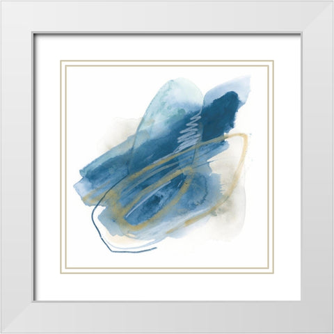 Blue Interference IV White Modern Wood Framed Art Print with Double Matting by Vess, June Erica