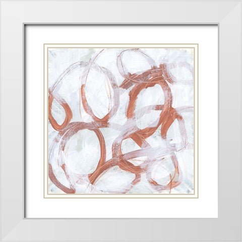 Rust Thread I White Modern Wood Framed Art Print with Double Matting by Vess, June Erica
