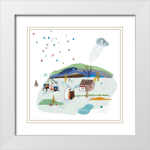 The Valley Playground I White Modern Wood Framed Art Print with Double Matting by Wang, Melissa