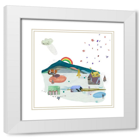The Valley Playground III White Modern Wood Framed Art Print with Double Matting by Wang, Melissa