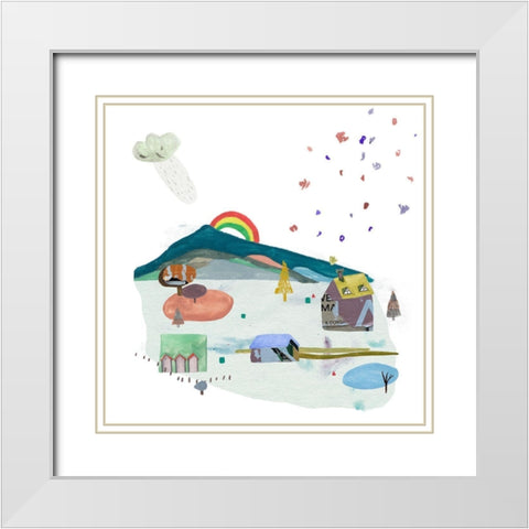 The Valley Playground III White Modern Wood Framed Art Print with Double Matting by Wang, Melissa