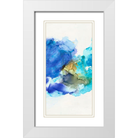 Waterscape II White Modern Wood Framed Art Print with Double Matting by Combs, Joyce