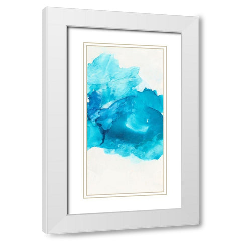 Waterscape III White Modern Wood Framed Art Print with Double Matting by Combs, Joyce