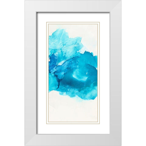 Waterscape III White Modern Wood Framed Art Print with Double Matting by Combs, Joyce
