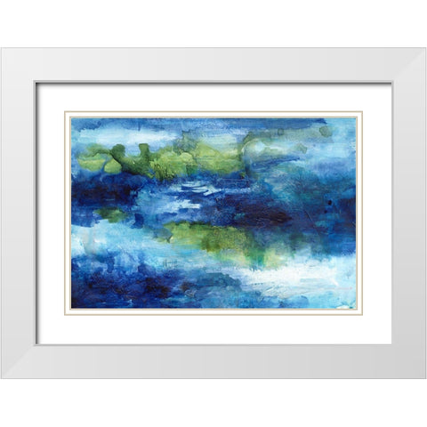 Drift I White Modern Wood Framed Art Print with Double Matting by Combs, Joyce