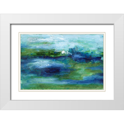 Drift II White Modern Wood Framed Art Print with Double Matting by Combs, Joyce