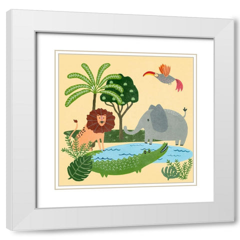 Lil Wild Ones I White Modern Wood Framed Art Print with Double Matting by Moore, Regina