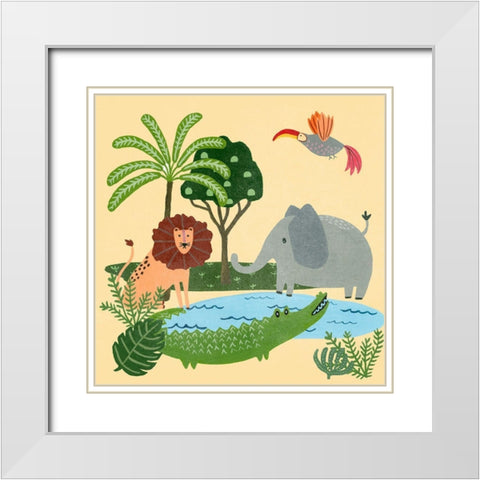 Lil Wild Ones I White Modern Wood Framed Art Print with Double Matting by Moore, Regina