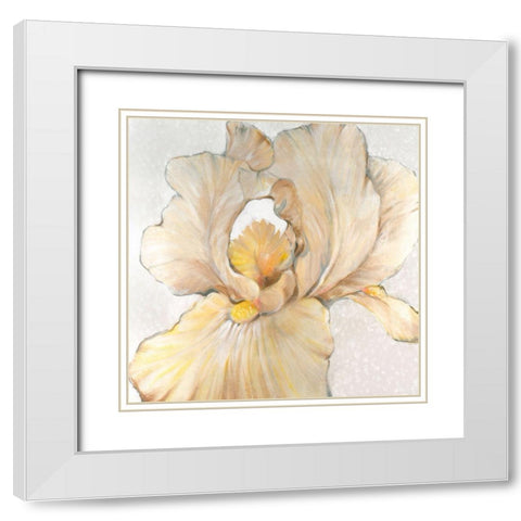 Iris Cream I White Modern Wood Framed Art Print with Double Matting by OToole, Tim