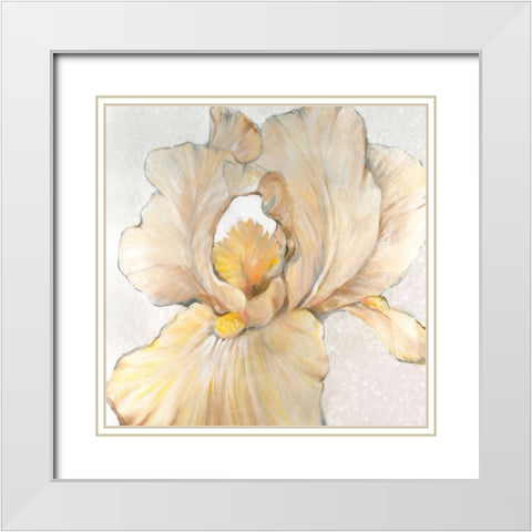 Iris Cream I White Modern Wood Framed Art Print with Double Matting by OToole, Tim