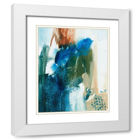 Foxy Friends II White Modern Wood Framed Art Print with Double Matting by Combs, Joyce