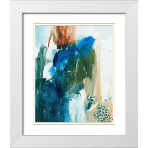 Foxy Friends II White Modern Wood Framed Art Print with Double Matting by Combs, Joyce