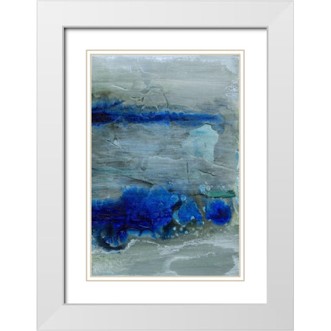 Blue Morning Tide II White Modern Wood Framed Art Print with Double Matting by Combs, Joyce