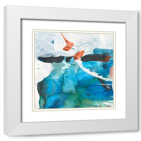 Motion I White Modern Wood Framed Art Print with Double Matting by Combs, Joyce