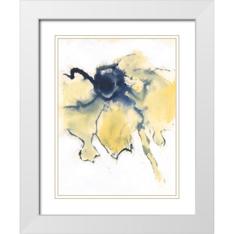 Blooms Taking Flight I White Modern Wood Framed Art Print with Double Matting by Combs, Joyce