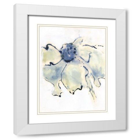Blooms Taking Flight II White Modern Wood Framed Art Print with Double Matting by Combs, Joyce
