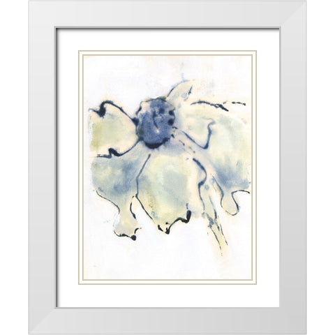 Blooms Taking Flight II White Modern Wood Framed Art Print with Double Matting by Combs, Joyce