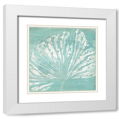 Cerulean Sea Coral III White Modern Wood Framed Art Print with Double Matting by Vess, June Erica
