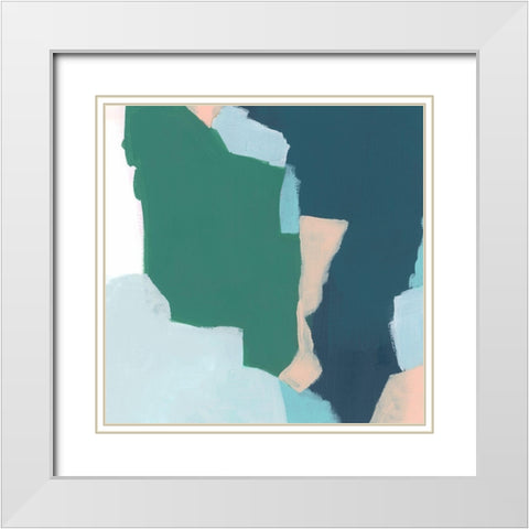 Bounding Blocks I White Modern Wood Framed Art Print with Double Matting by Vess, June Erica
